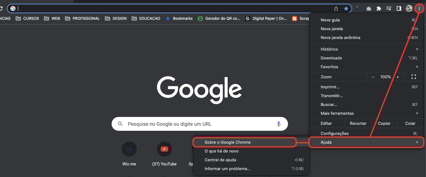 sobre o google chrome